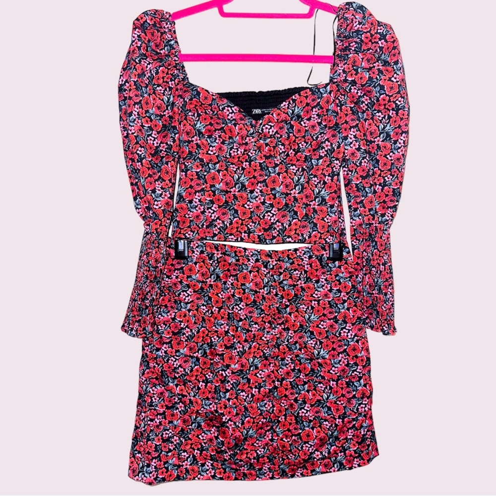 Zara floral skirt set